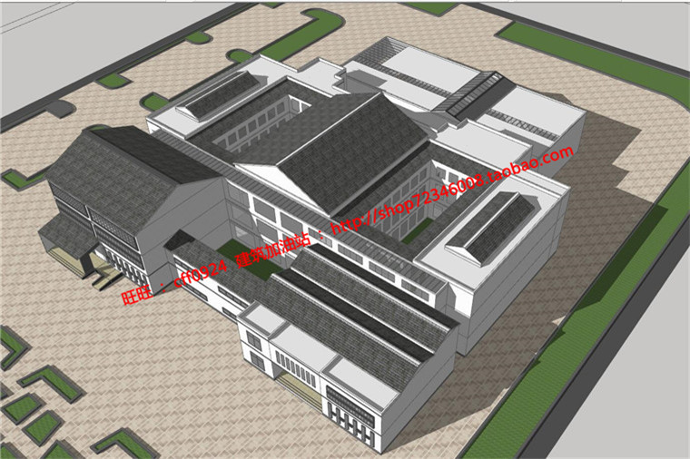 历史博物文化休闲创意建筑方案学生cad平立剖su模型展板