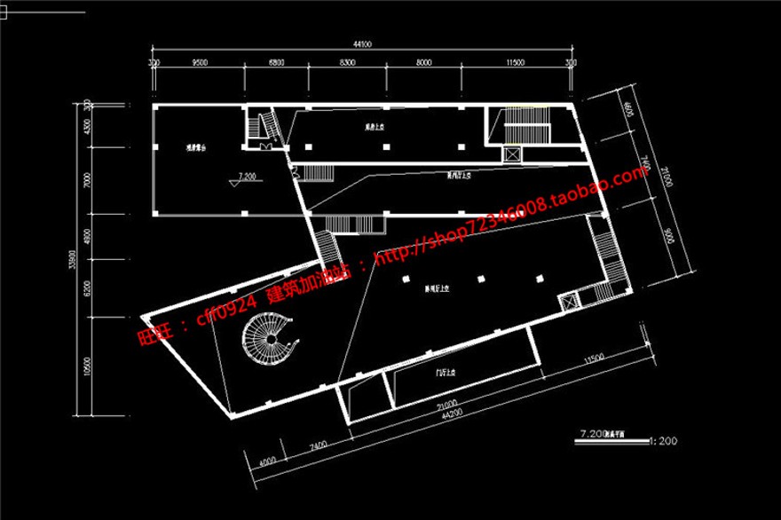 张高清展板排版博物文化休闲创意中心cad图纸平立剖