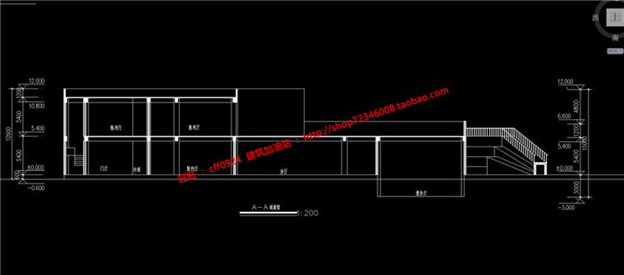 张高清展板排版博物文化休闲创意中心cad图纸平立剖