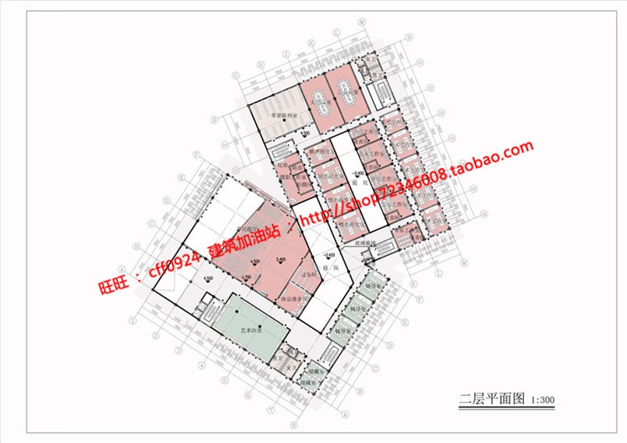 文化休闲创意馆档案馆学生毕业设计作业有cad图纸效果图