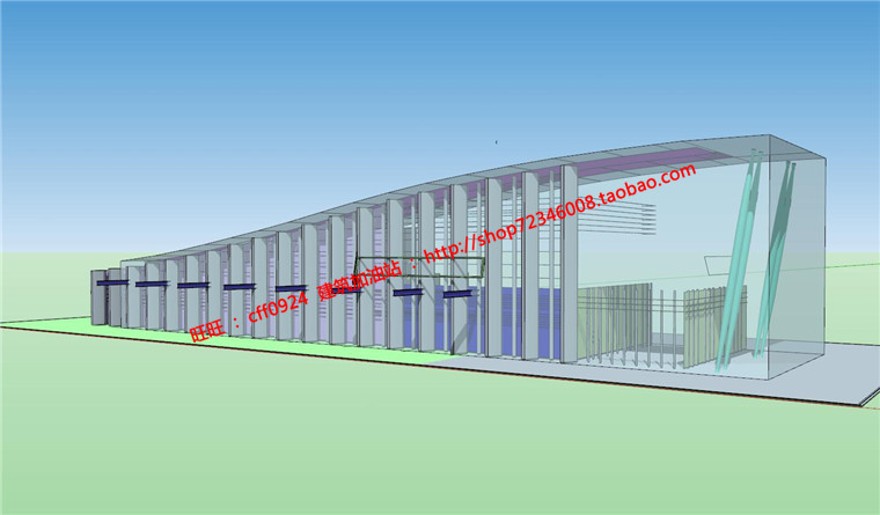 公共空间汽车客运站设计运输中心su模型max展板效果图cad建筑资源