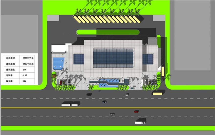 完整车站运输客运中心建筑方案设计su模型cad平立剖