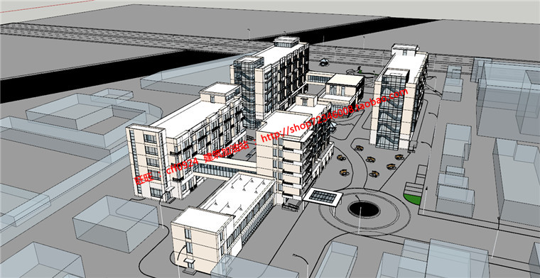 养老院敬老院福利院设计su模型3dmax效果图cad图纸