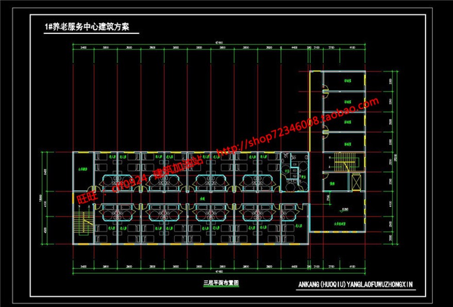 养老院敬老院老年活动中心设计su模型cad图纸psd分析