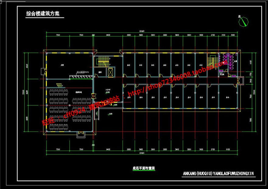 养老院敬老院老年活动中心设计su模型cad图纸psd分析