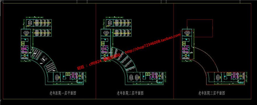 原创养老中心老年医院公寓图书中心cad图纸su模型效建筑资源