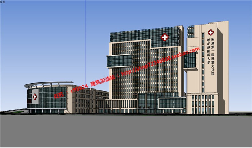 su模型+cad图纸+效果图+3Dmax医疗建筑综合医院疾病控制建筑资源