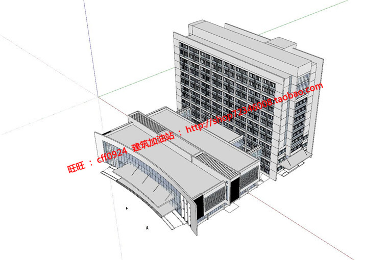 医院医疗门急诊SU模型CAD图纸建筑创意设计方案文本