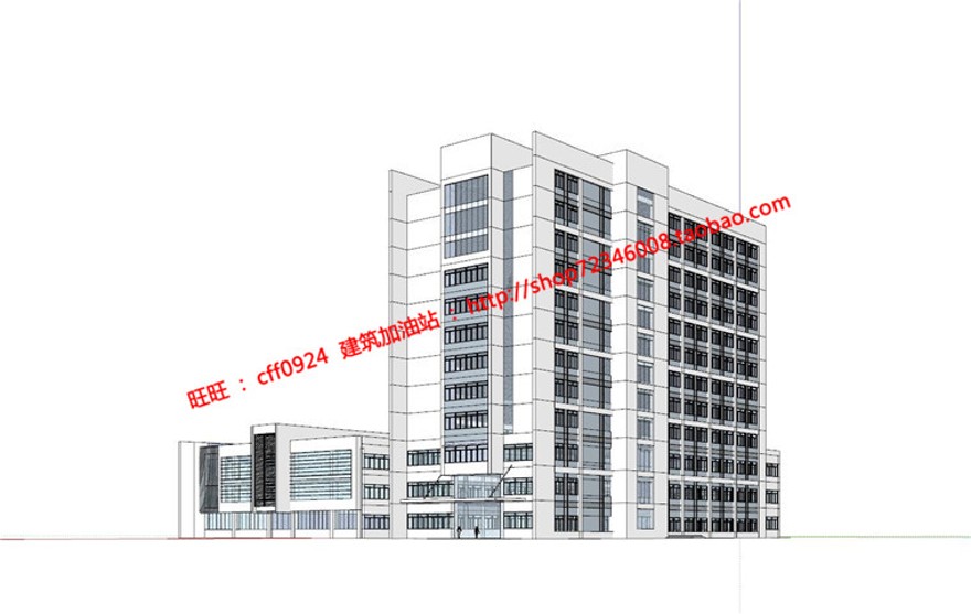 医院医疗门急诊SU模型CAD图纸建筑创意设计方案文本