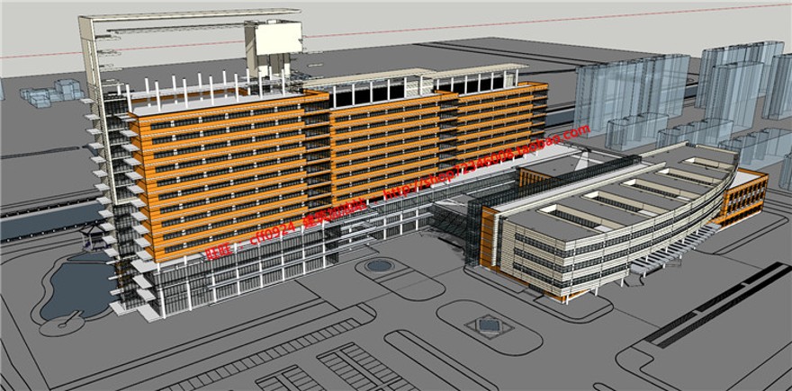 仁济医院建筑方案设计医疗中心su模型cad图纸效果图