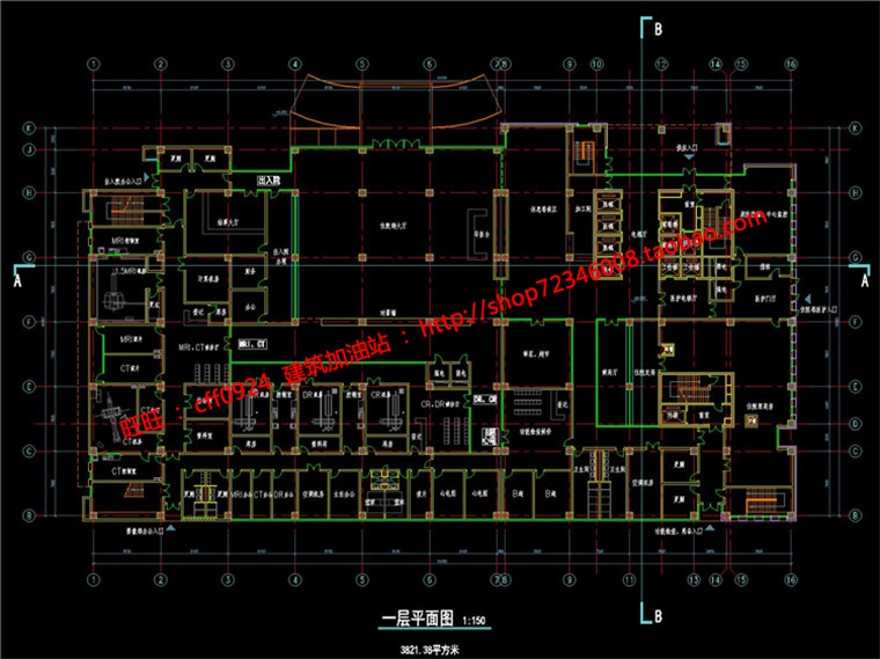 成套-人民医院门急诊办公楼住院病房楼CAD平立剖总平及SU建筑资源