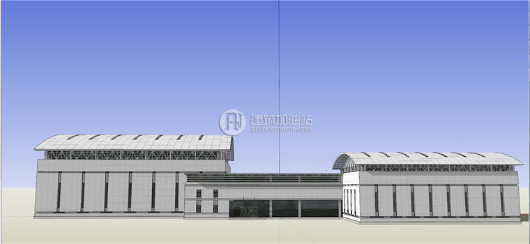 建筑图纸243体育馆建筑方案设计SU模型+CAD图纸+效果图