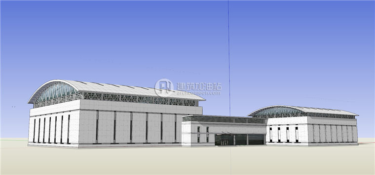 建筑图纸243体育馆建筑方案设计SU模型+CAD图纸+效果图