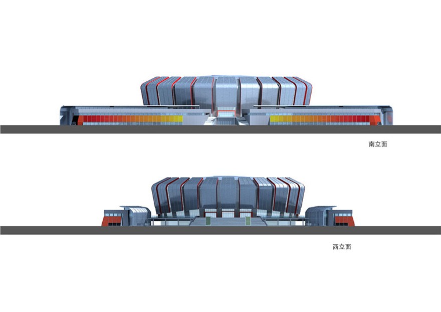 成套-健身中心大学生篮球场设计方案文本+CAD总平立剖+效建筑资源