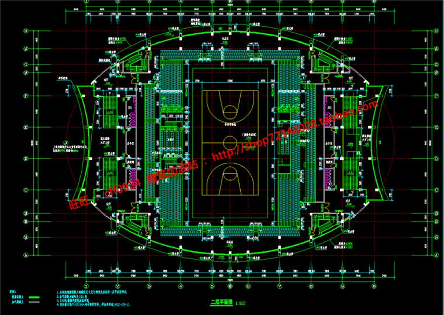 体育馆建筑方案设计cad施工图图纸效果图