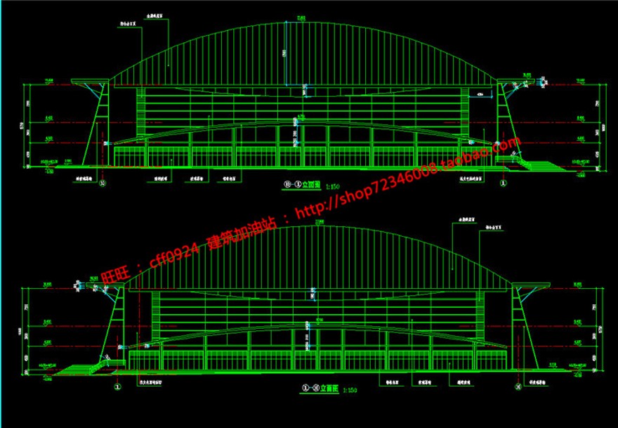 体育馆建筑方案设计cad施工图图纸效果图