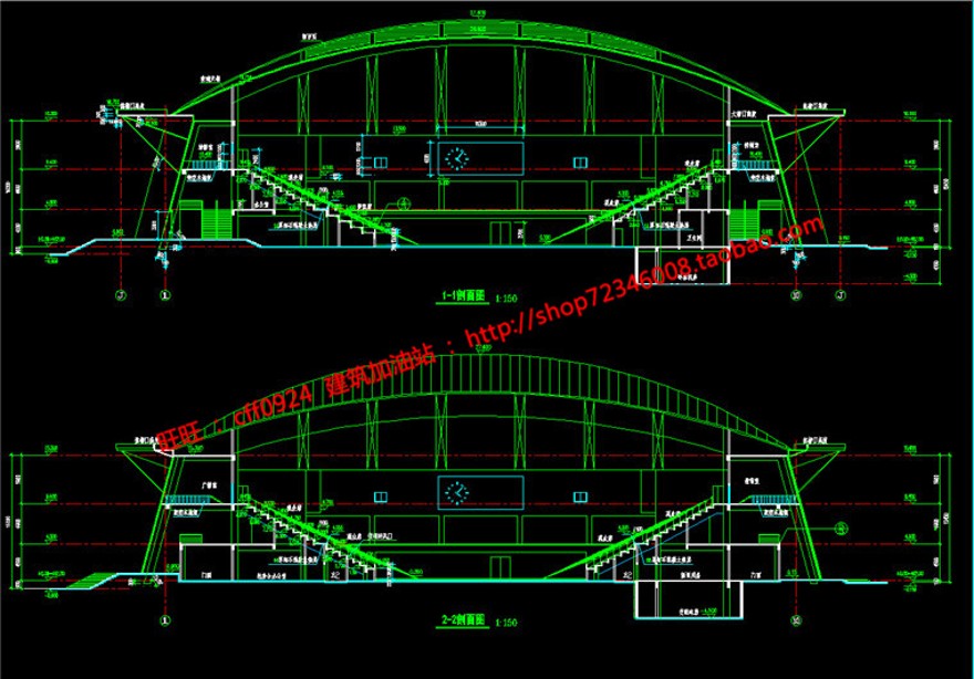 体育馆建筑方案设计cad施工图图纸效果图