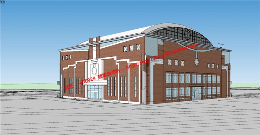 建筑方案设计健身运动场所活动锻炼中心cad图纸su模型