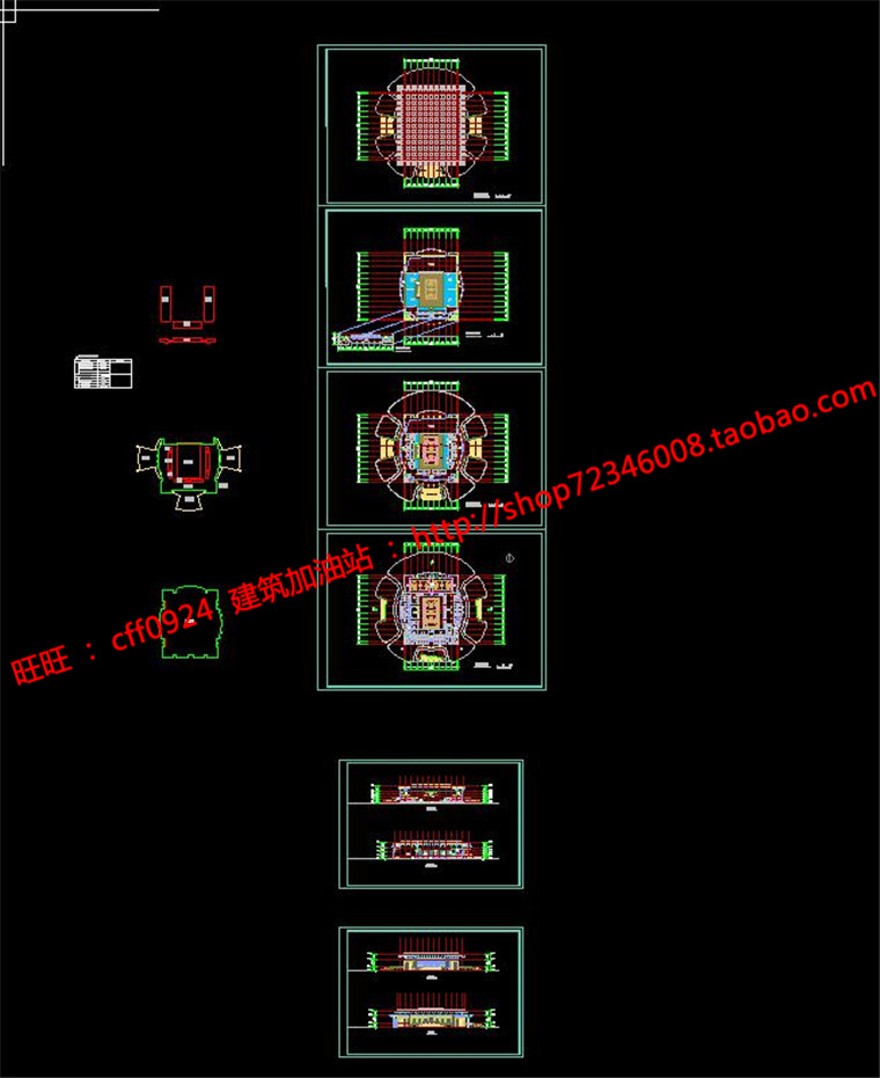 大学健身运动中心建筑景观规划资料集cad图纸平立剖效果图