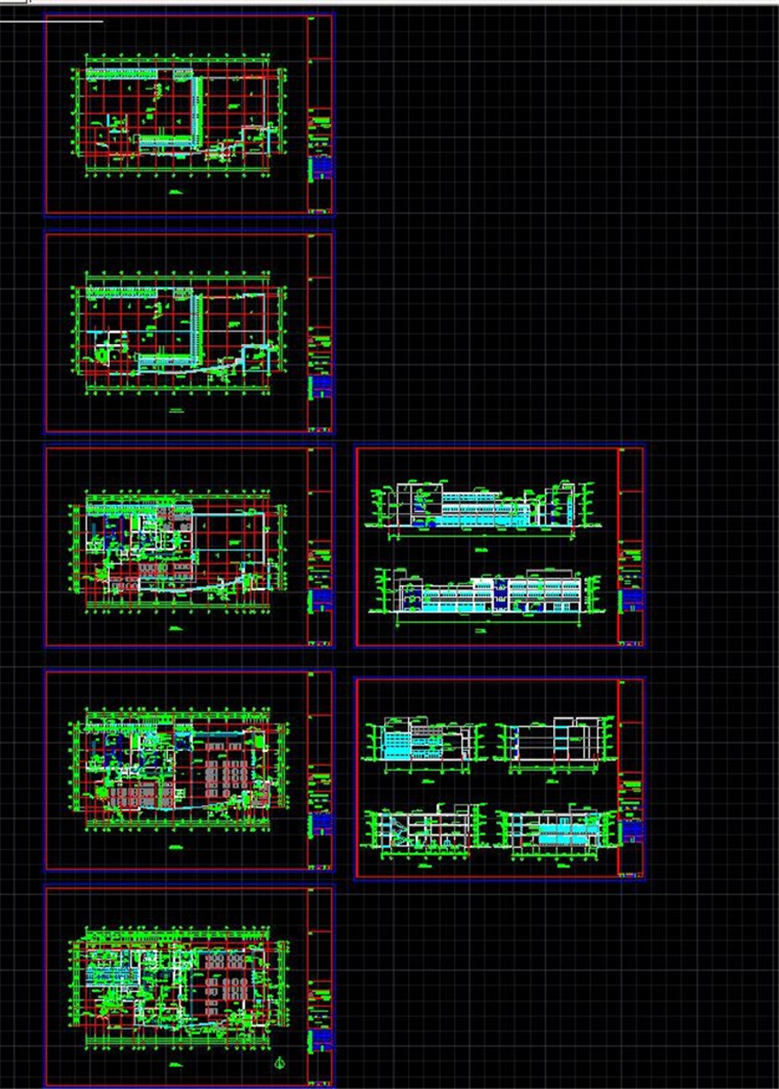 学校教育建筑方案设计总图规划cad图纸体育馆效果图