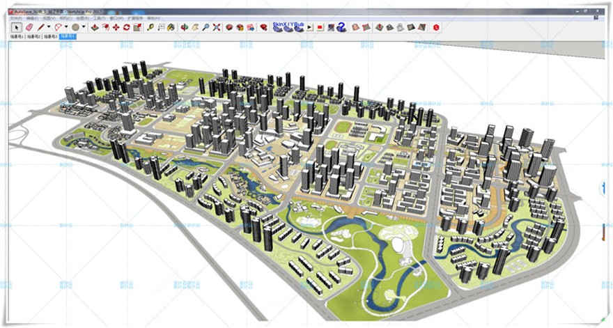 完整张A0正图PSD+SU+CAD+百套方案文本城市规划设计设计老八校学生建筑资源