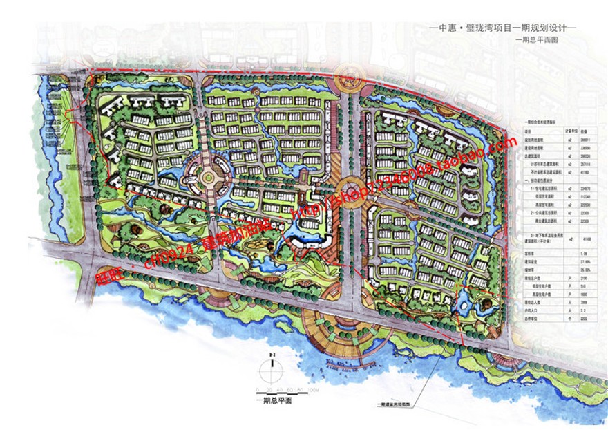 新古典住宅小区规划方案设计cad图纸总图su效果图