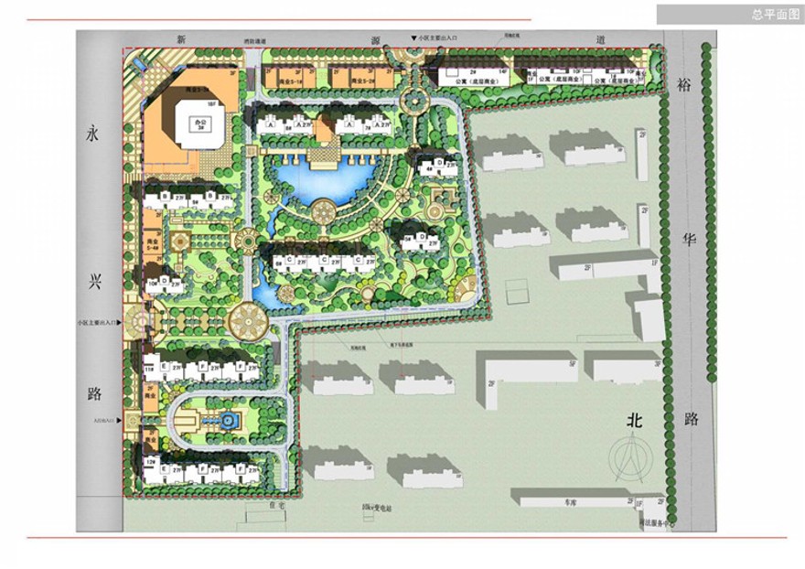 廊坊幸福城2#地块规划设计文本/效果图/CAD总图平立剖图