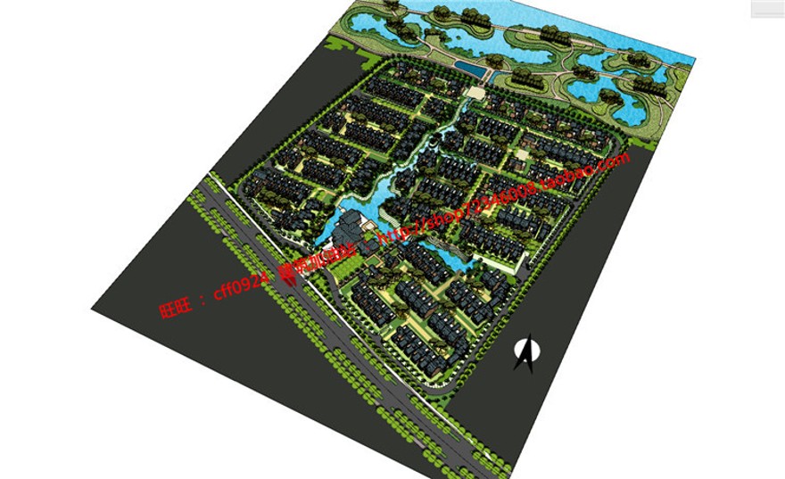 su模型cad总图分析图文本商业别墅群住宅区规划建筑方案建筑资源