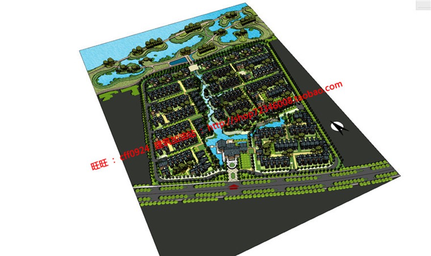 su模型cad总图分析图文本商业别墅群住宅区规划建筑方案建筑资源