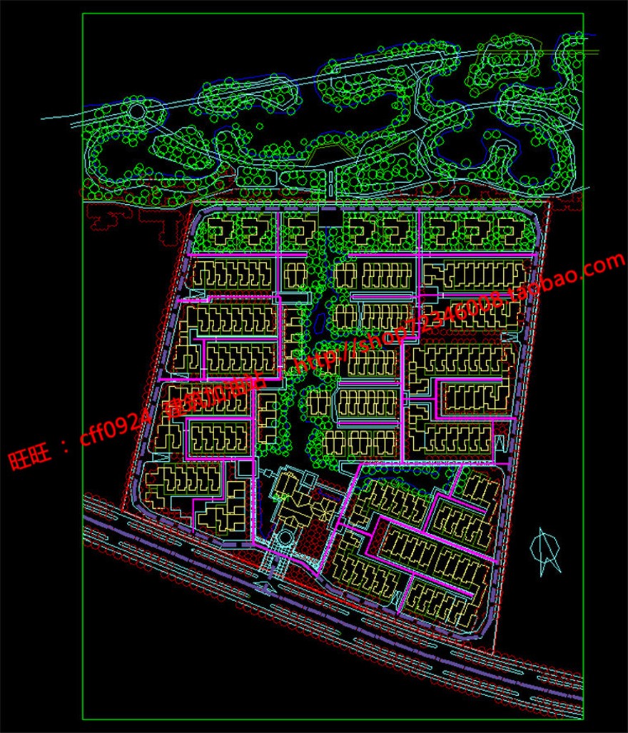 su模型cad总图分析图文本商业别墅群住宅区规划建筑方案建筑资源