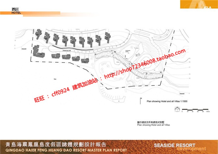 住宅区规划商业别墅群设计cad总图方案文本景观环境绿化彩平