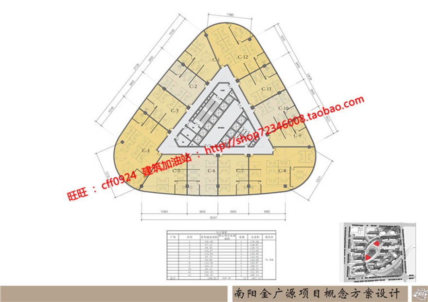 规模化密集小区规划居民服务区cad总图方案文本分析图