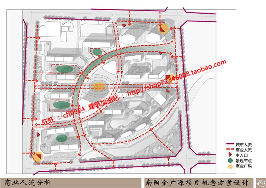 规模化密集小区规划居民服务区cad总图方案文本分析图