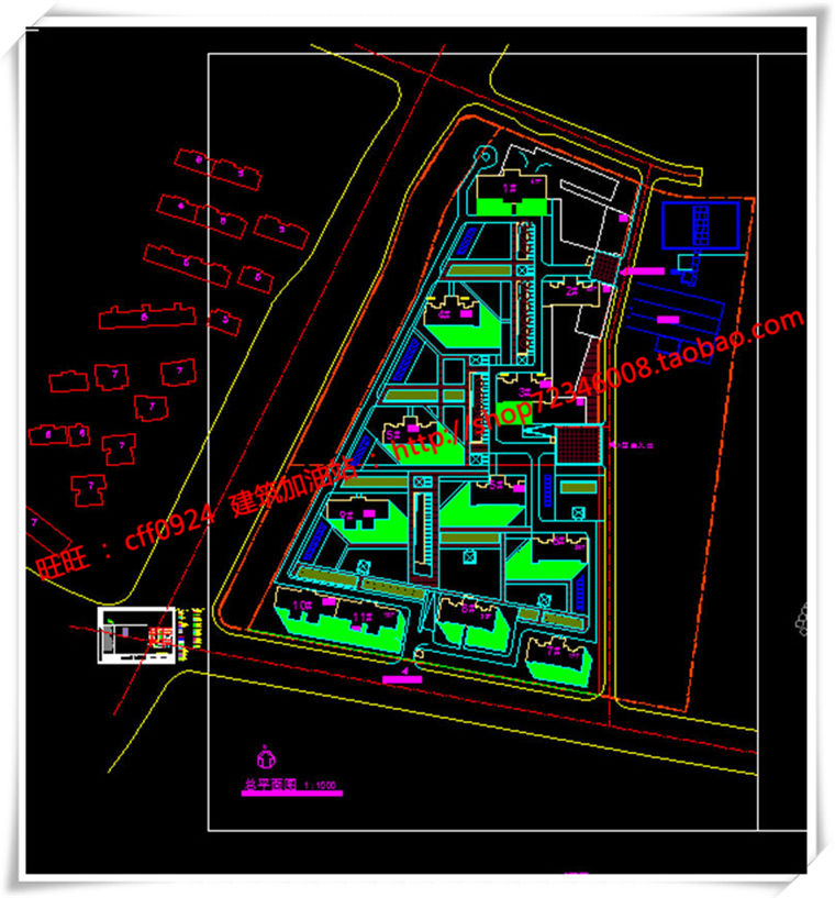 建筑图纸265无锡高层住宅住宅平立剖施工图小区规划cad图纸+SU模型+效建筑资源