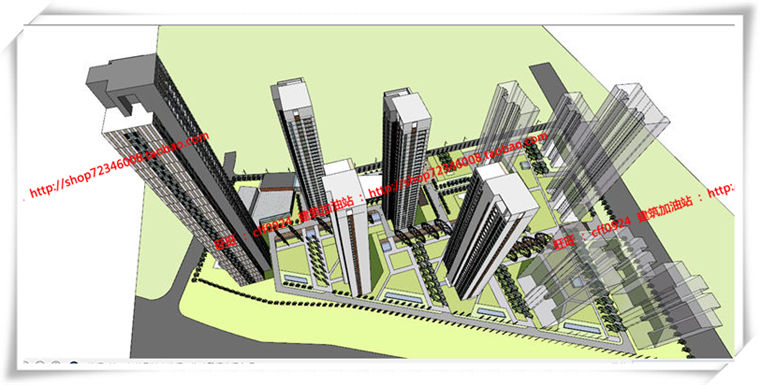 建筑图纸265无锡高层住宅住宅平立剖施工图小区规划cad图纸+SU模型+效建筑资源