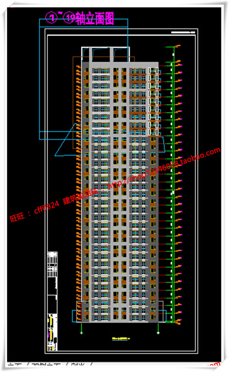 建筑图纸265无锡高层住宅住宅平立剖施工图小区规划cad图纸+SU模型+效建筑资源