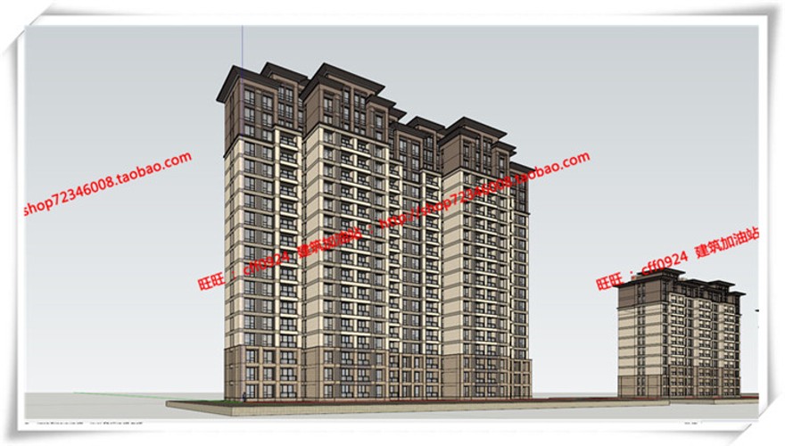 建筑图纸269红泽小区规划/住宅/商业别墅/住宅区规划SU+cad图纸+效果图