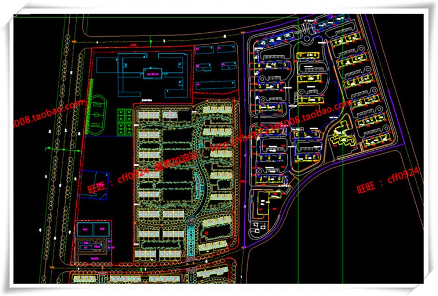 建筑图纸269红泽小区规划/住宅/商业别墅/住宅区规划SU+cad图纸+效果图