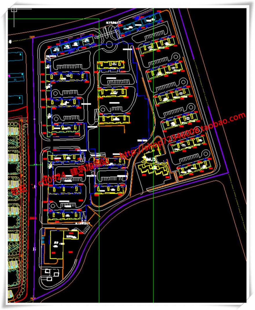 建筑图纸269红泽小区规划/住宅/商业别墅/住宅区规划SU+cad图纸+效果图