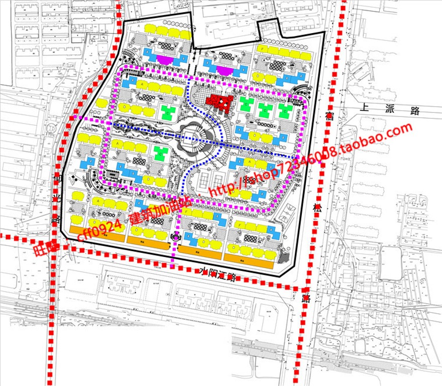 cad总平面图小区规划居住设计学生作业参考文件有分建筑资源