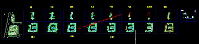 cad小区规划图纸住宅小区组团绿化花园洋房设计文本效果图