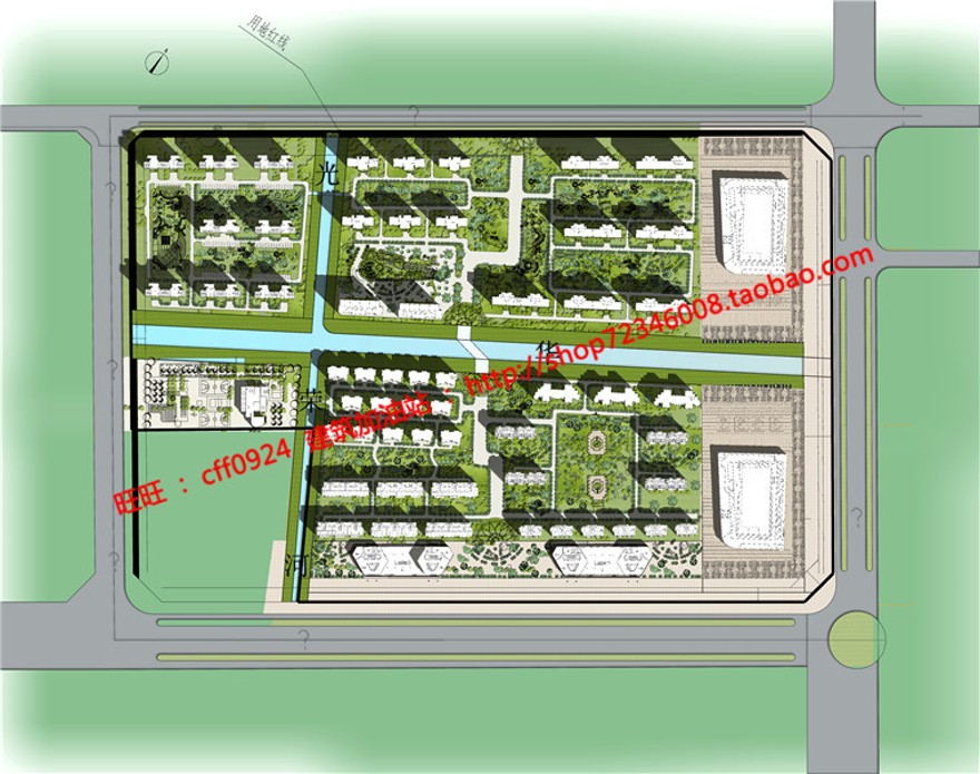 小区规划住宅区cad图纸总图psd图片方案设计参考资料源