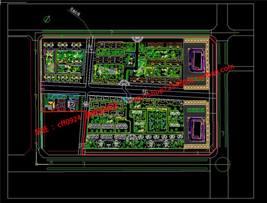 小区规划住宅区cad图纸总图psd图片方案设计参考资料源