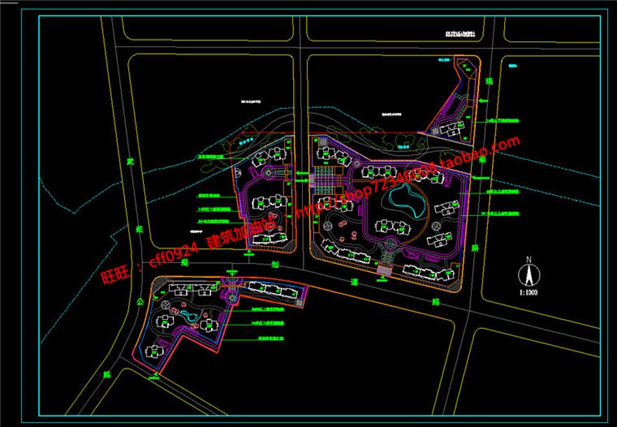 cad总图/户型效果图文本小区住宅区住宅建筑设计方