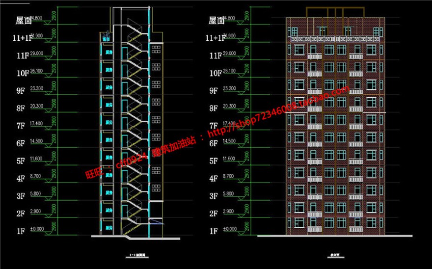 高层住宅建筑小区规划设计两地块cad总图平立剖效果图su建筑资源