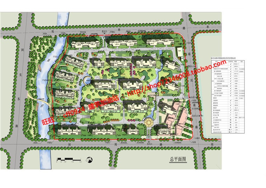 居住小区规划住宅设计cad总图/平立剖效果图文本