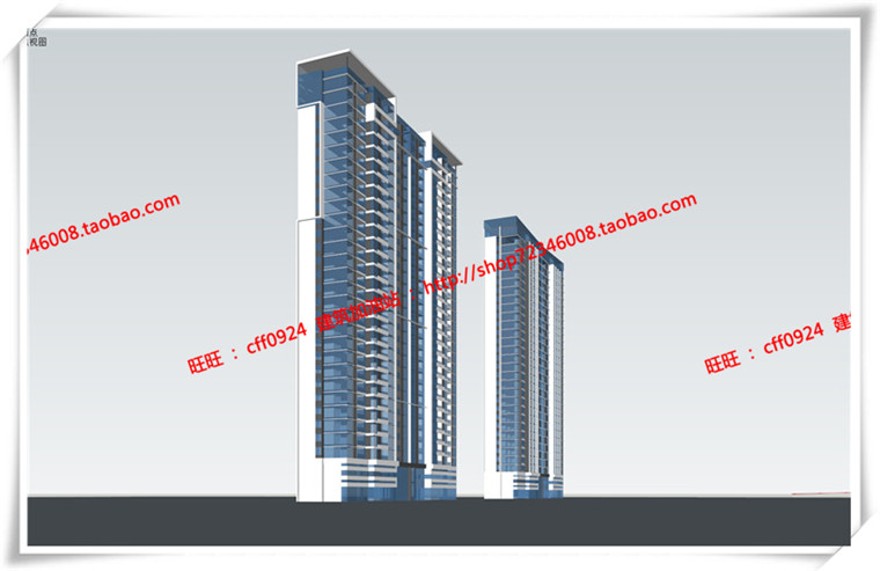 建筑图纸299宏村现代风小区规划住宅SU模型+cad图纸+效果图