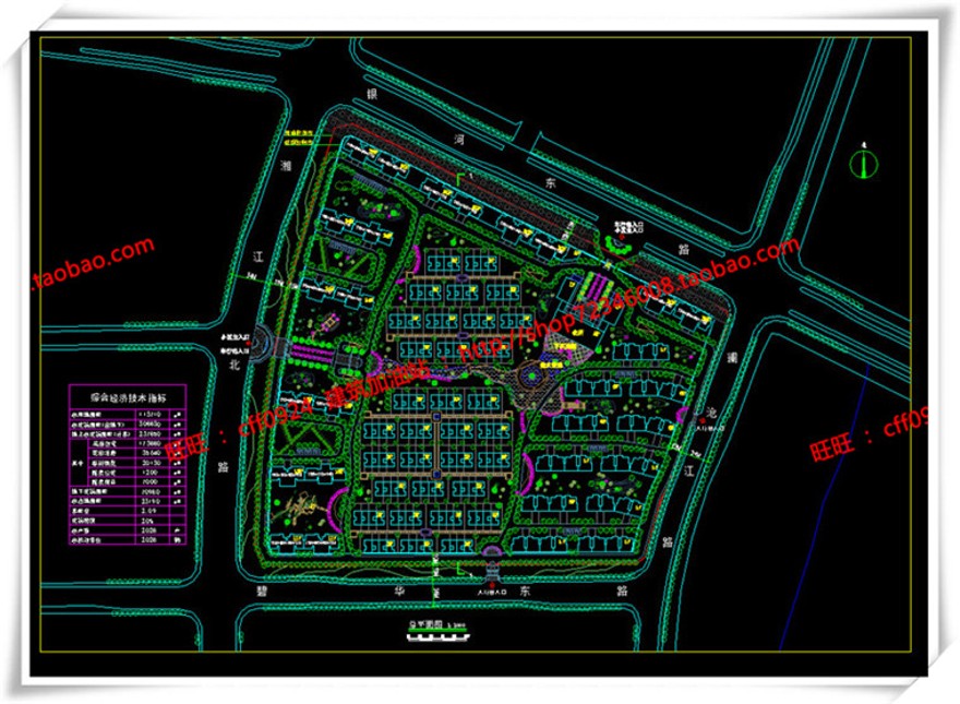 建筑图纸299宏村现代风小区规划住宅SU模型+cad图纸+效果图