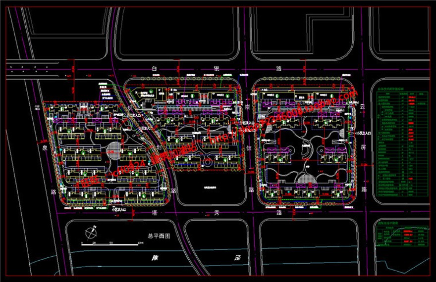 小区规划设计效果图jpg文本cad总图平面户型剖面居住