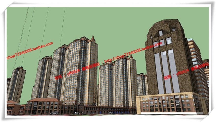 建筑图纸266小区规划方案文本包有SU模型+cad总图+PPT文本